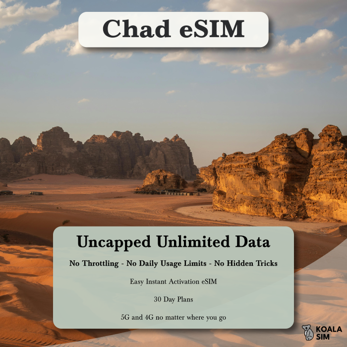 Chad Travel eSIM - Instant 5G Data Plans for Travel
