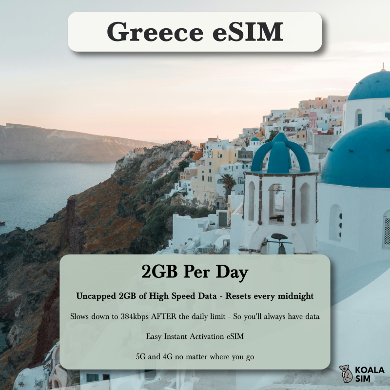 Greece Travel eSIM - Instant 5G Data Plans for Travel