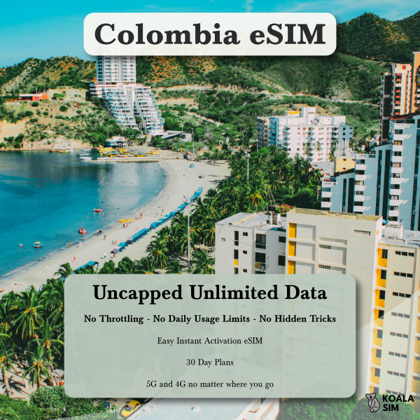 Colombia Travel eSIM - Instant 5G Data Plans for Travel
