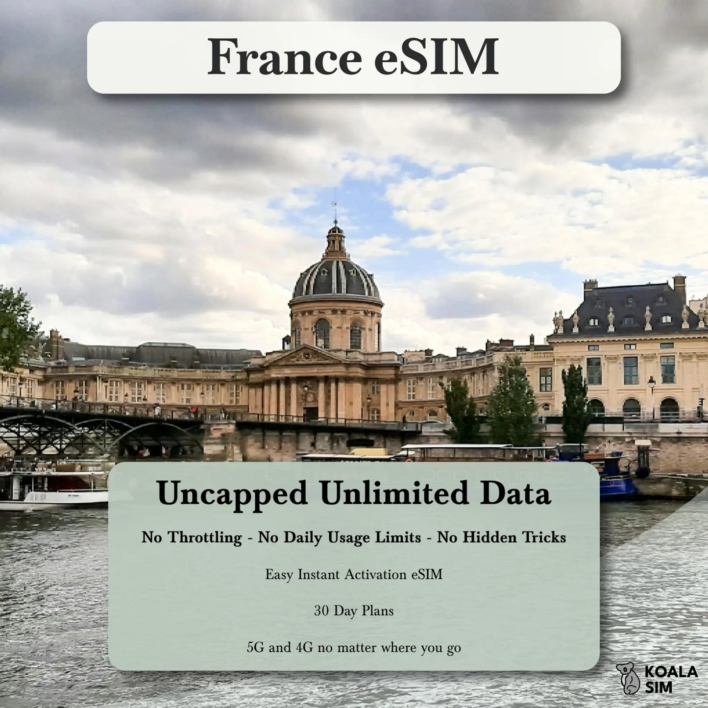 France Travel eSIM - Instant 5G Data Plans for Travel