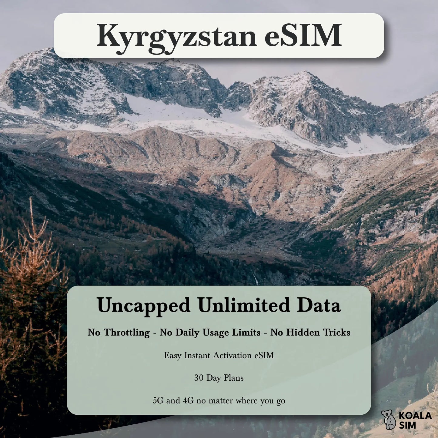 Kyrgyzstan Travel eSIM - Instant 5G Data Plans for Travel