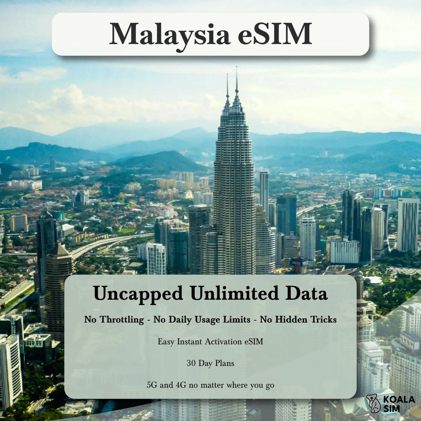 Malaysia Travel eSIM - Instant 5G Data Plans for Travel