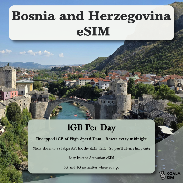 Bosnia and Herzegovina Travel eSIM - Instant 5G Data Plans for Travel