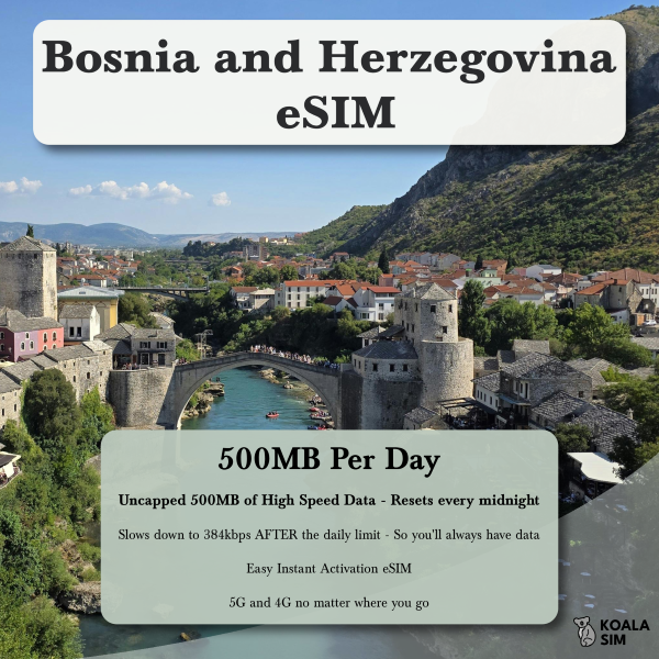 Bosnia and Herzegovina Travel eSIM - Instant 5G Data Plans for Travel