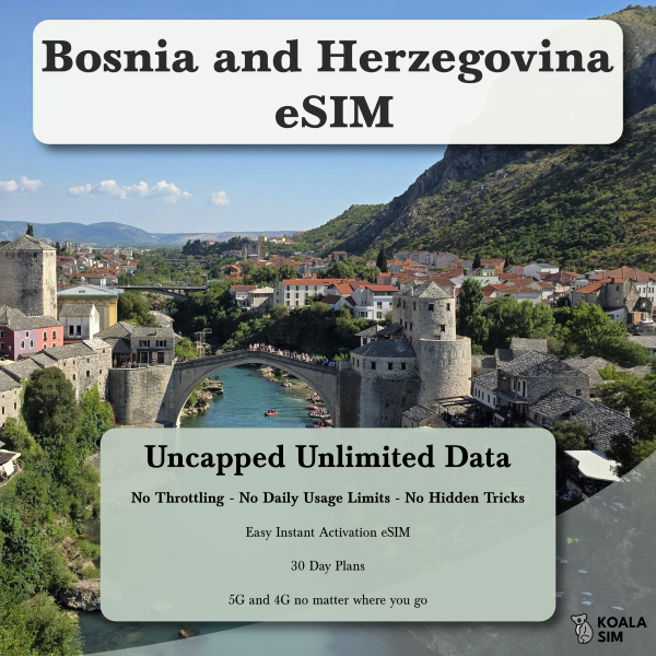Bosnia and Herzegovina Travel eSIM - Instant 5G Data Plans for Travel