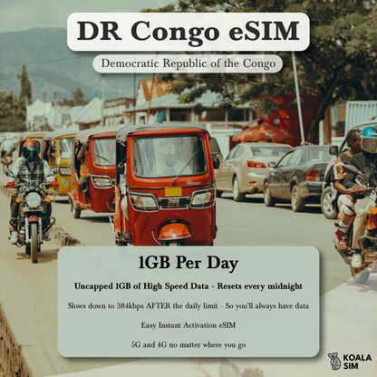 Democratic Republic of the Congo Travel eSIM - Instant 5G Data Plans for Travel