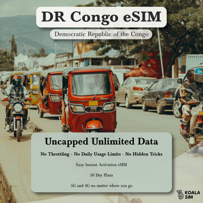 Democratic Republic of the Congo Travel eSIM - Instant 5G Data Plans for Travel