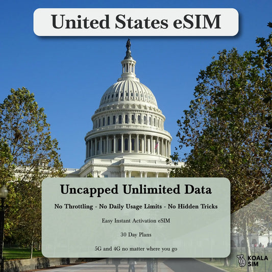 United States of America Travel eSIM - Instant 5G Data Plans for Travel