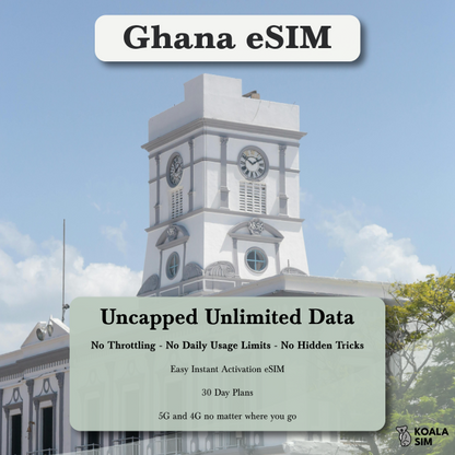 Ghana Travel eSIM - Instant 5G Data Plans for Travel
