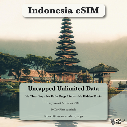 Indonesia Travel eSIM - Instant 5G Data Plans for Travel