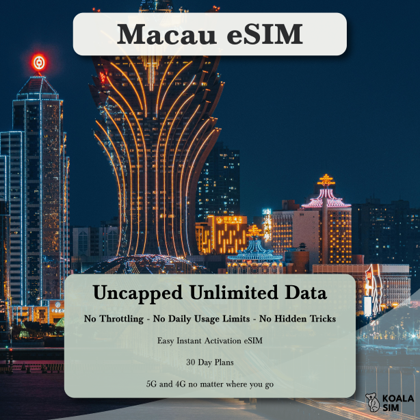 Macau Travel eSIM - Instant 5G Data Plans for Travel