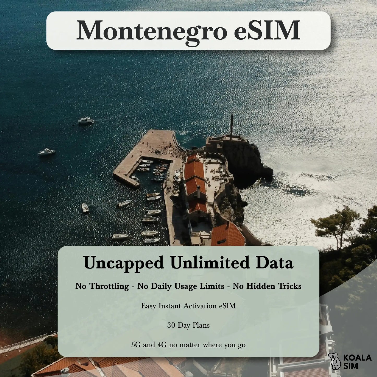 Montenegro Travel eSIM - Instant 5G Data Plans for Travel