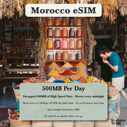 Morocco Travel eSIM - Instant 5G Data Plans for Travel