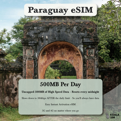 Paraguay Travel eSIM - Instant 5G Data Plans for Travel