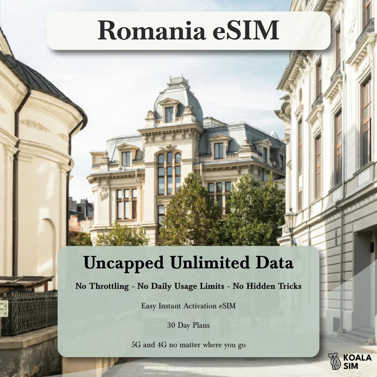 Romania Travel eSIM - Instant 5G Data Plans for Travel