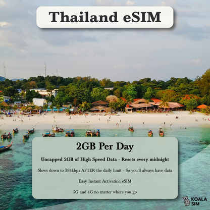 Thailand Travel eSIM - Instant 5G Data Plans for Travel