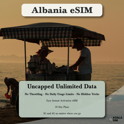 Albania Travel eSIM - Instant 5G Data Plans for Travel
