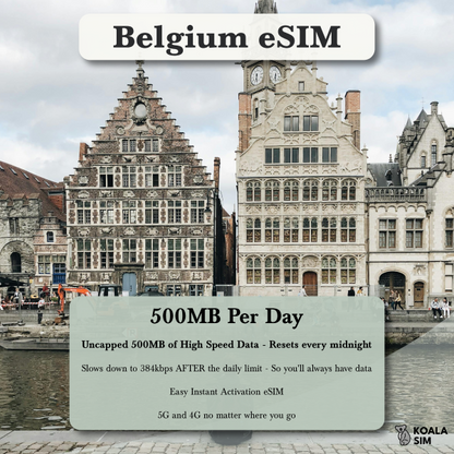 Belgium Travel eSIM - Instant 5G Data Plans for Travel