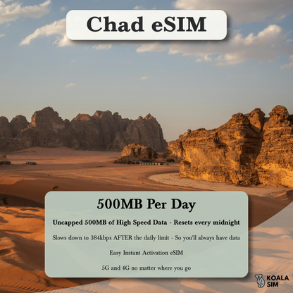 Chad Travel eSIM - Instant 5G Data Plans for Travel