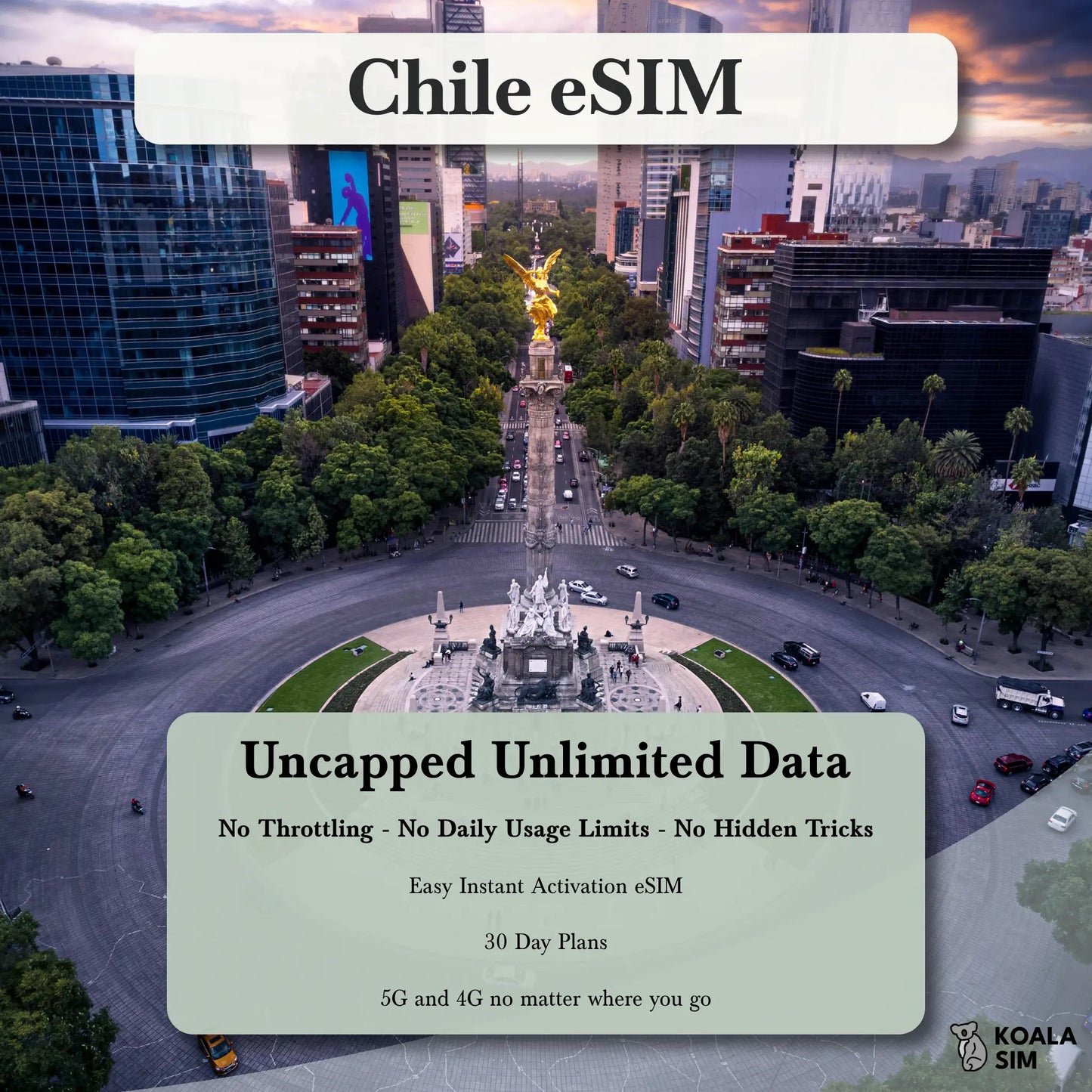 Chile Travel eSIM - Instant 5G Data Plans for Travel