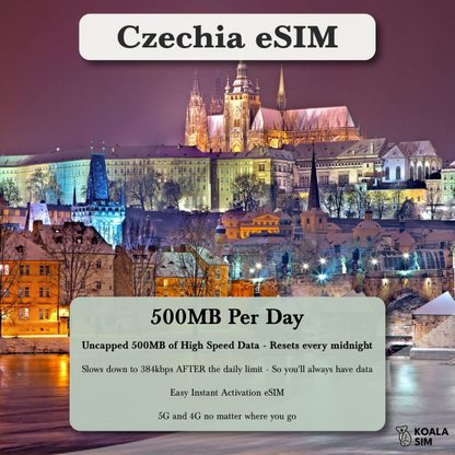 Czech Republic Travel eSIM - Instant 5G Data Plans for Travel