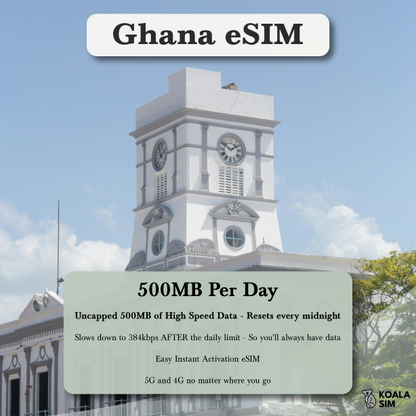 Ghana Travel eSIM - Instant 5G Data Plans for Travel