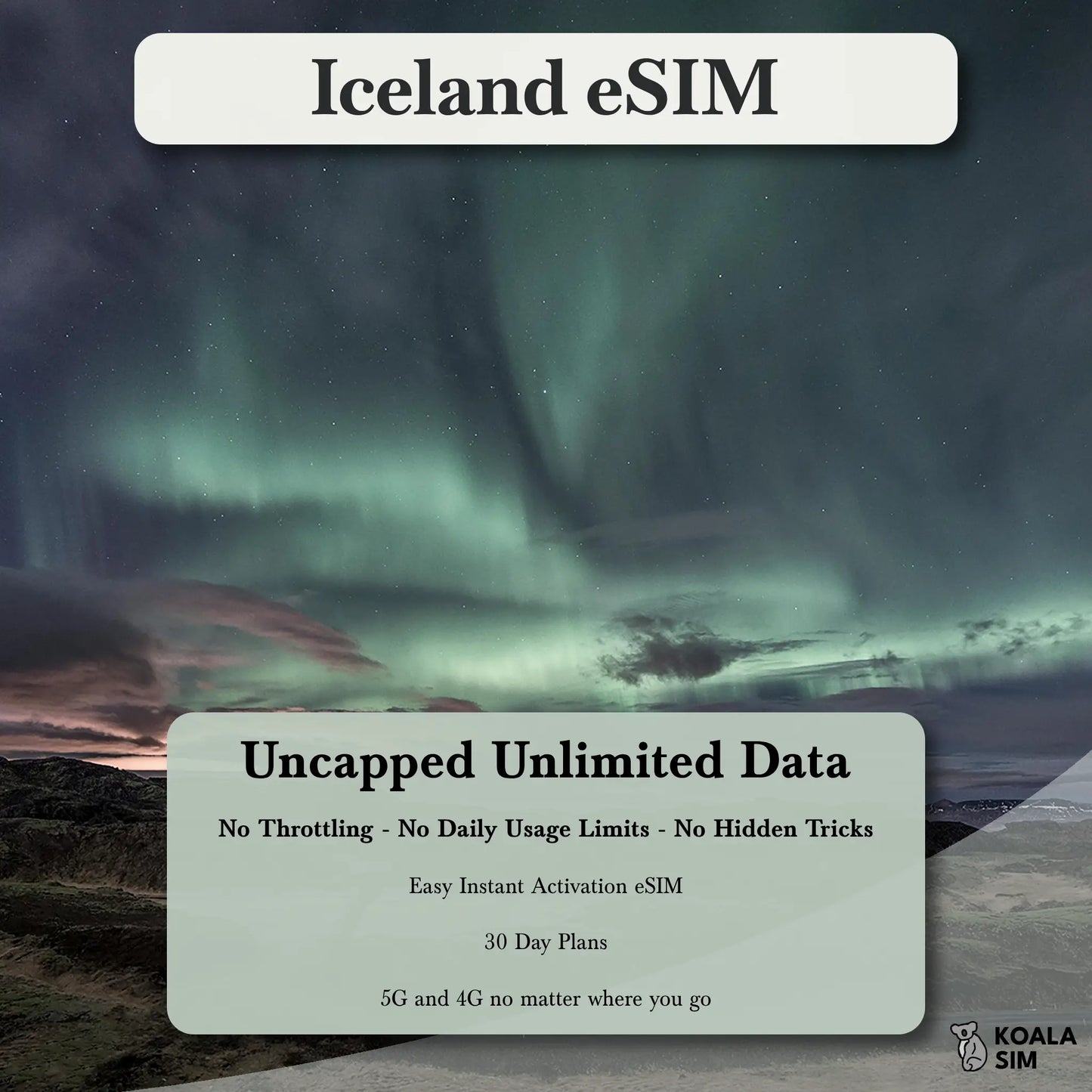 Iceland Travel eSIM - Instant 5G Data Plans for Travel