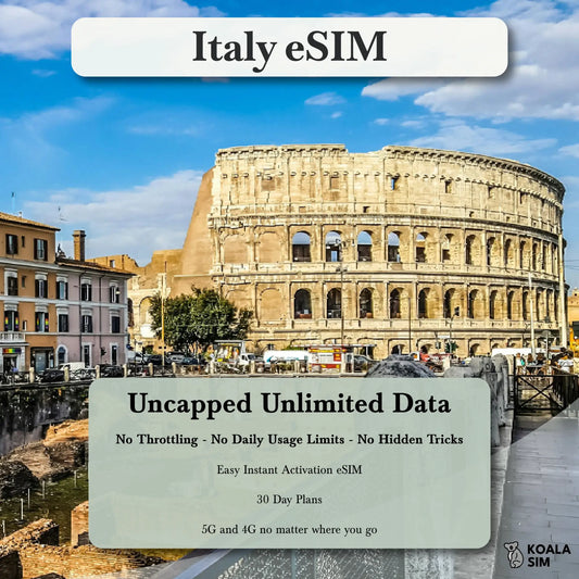 Italy Travel eSIM - Instant 5G Data Plans for Travel