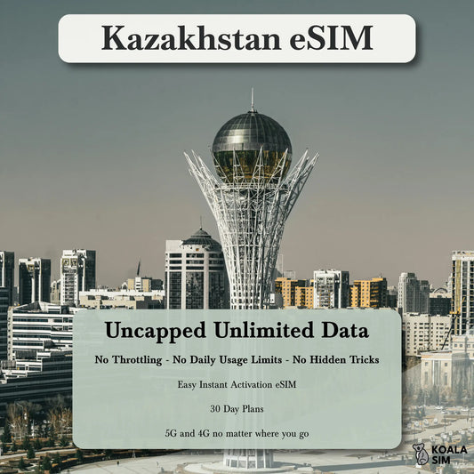 Kazakhstan Travel eSIM - Instant 5G Data Plans for Travel