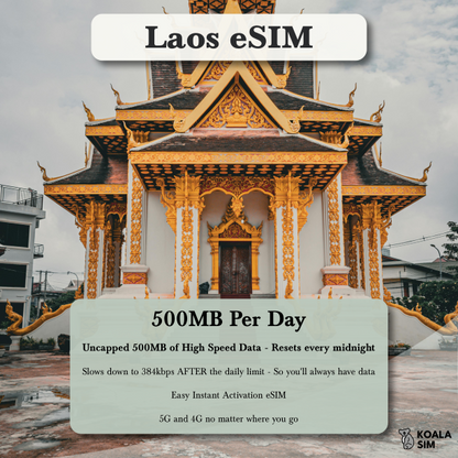 Laos Travel eSIM - Instant 5G Data Plans for Travel