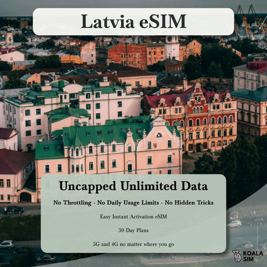 Latvia Travel eSIM - Instant 5G Data Plans for Travel
