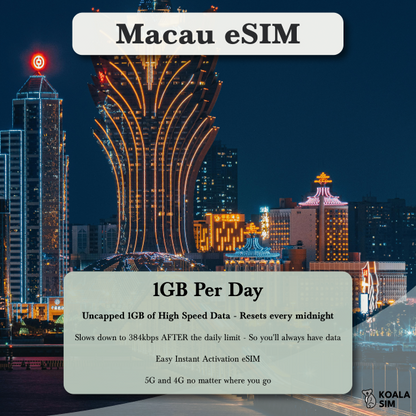 Macau Travel eSIM - Instant 5G Data Plans for Travel