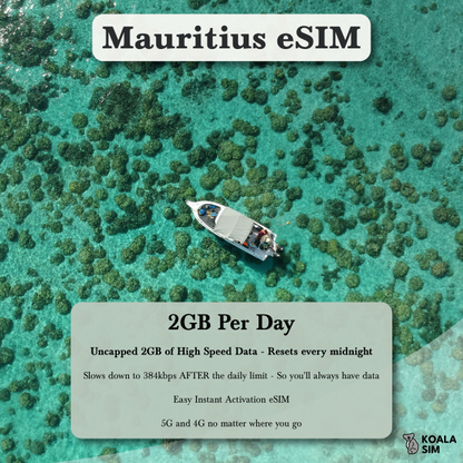 Mauritius Travel eSIM - Instant 5G Data Plans for Travel