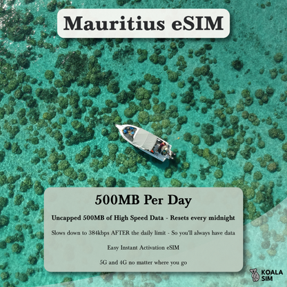 Mauritius Travel eSIM - Instant 5G Data Plans for Travel