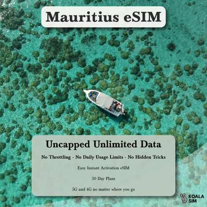 Mauritius Travel eSIM - Instant 5G Data Plans for Travel