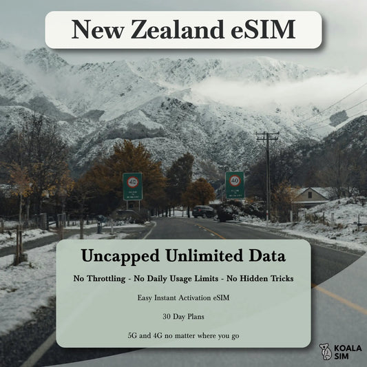 New Zealand Travel eSIM - Instant 5G Data Plans for Travel