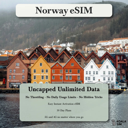 Norway Travel eSIM - Instant 5G Data Plans for Travel