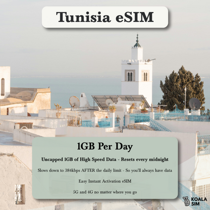 Tunisia Travel eSIM - Instant 5G Data Plans for Travel