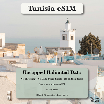 Tunisia Travel eSIM - Instant 5G Data Plans for Travel