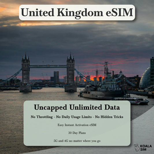 United Kingdom Travel eSIM - Instant 5G Data Plans for Travel