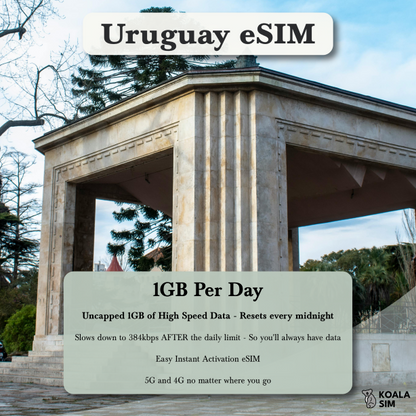 Uruguay Travel eSIM - Instant 5G Data Plans for Travel